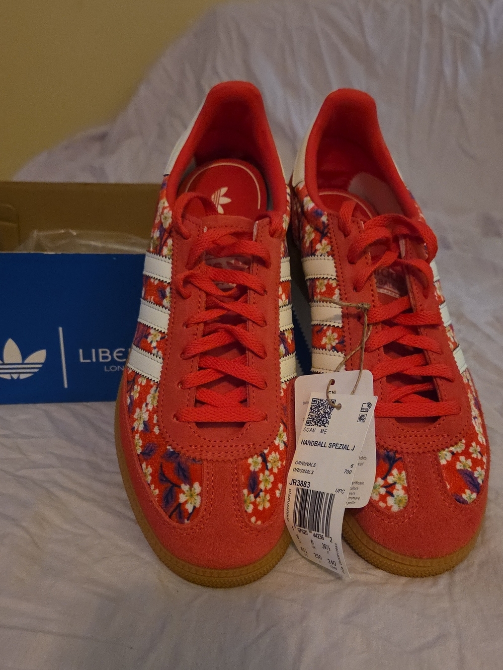 adidas Liberty London Handball Spezial red floral embroidered Sneakers